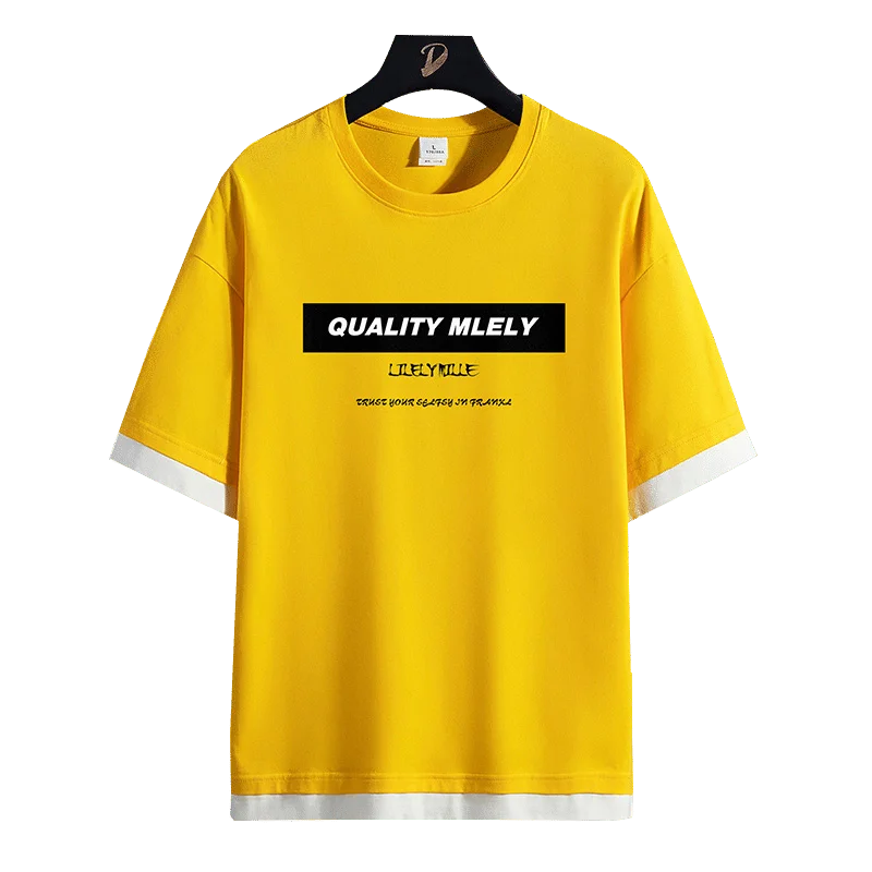 Футболка мужская с коротким рукавом, модная брендовая свободная нижняя рубашка с имитацией двух предметов, лето 202222
Футболка мужская с коротким рукавом, модная брендовая свободная нижняя рубашка с имитацией двух предметов, лето 202222