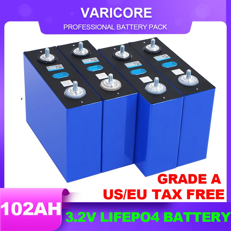 

Литий-железо-фосфатная аккумуляторная батарея 3,2 В 102Ah Lifepo4 для 12 В 24 В RV Campers, солнечная батарея для гольф-мобиля, без НАЛОГА