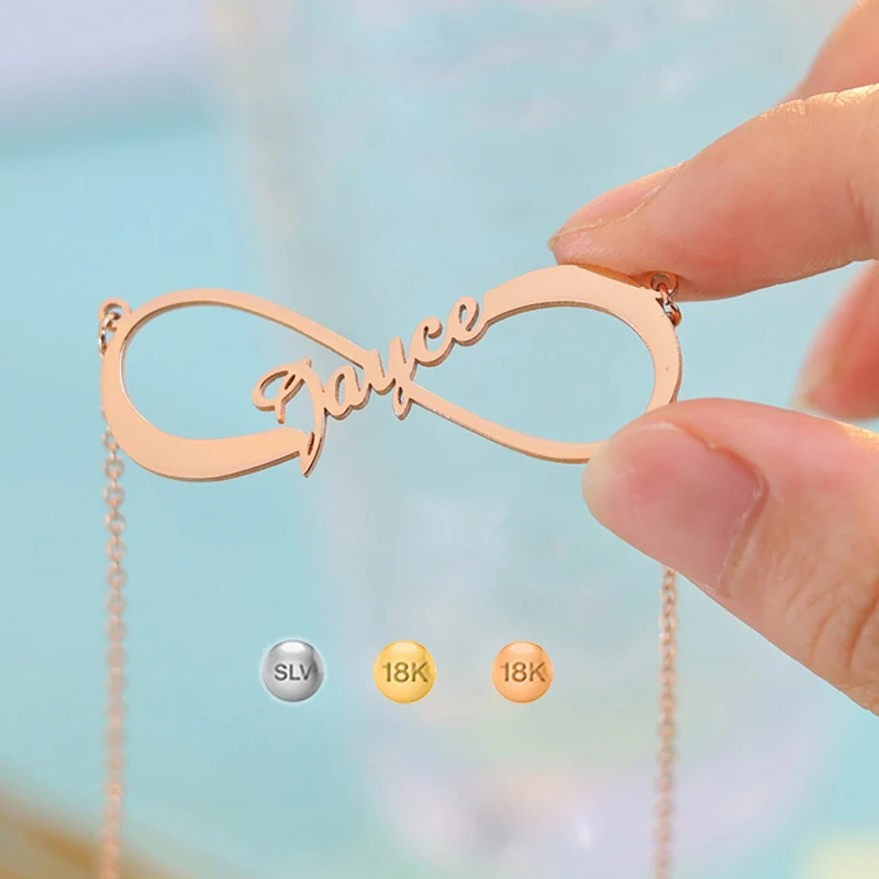 Costume Infinite Nameplate Necklace Rose Gold Custom Infinity Single Name Pendant Women Choker Colar Necklaces Gifts for Friend
Costume Infinite Nameplate Necklace Rose Gold Custom Infinity Single Name Pendant Women Choker Colar Necklaces Gifts for Friend