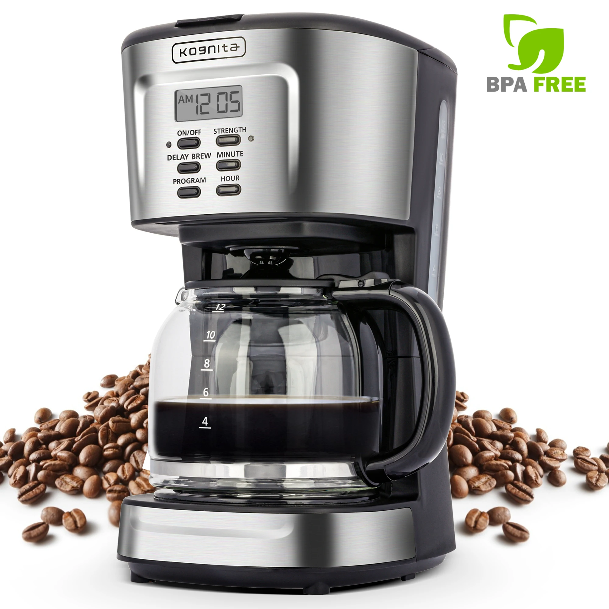 12 Cup Stainless Steel Coffee Maker Programmable Dirp Coffee Machine with Glass Pot and Filter
12 Cup Stainless Steel Coffee Maker Programmable Dirp Coffee Machine with Glass Pot and Filter