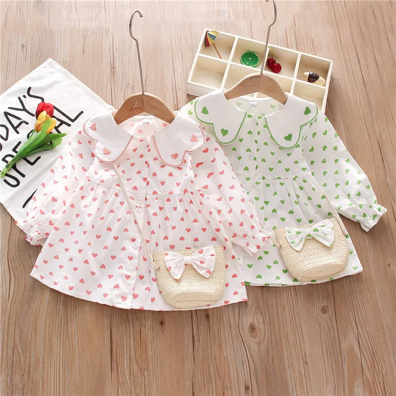 Infant Girl Sweet Love Dresses Autumn Long Sleeve Cotton Baby Girl Dress Kids Outfits + Bags
Infant Girl Sweet Love Dresses Autumn Long Sleeve Cotton Baby Girl Dress Kids Outfits + Bags