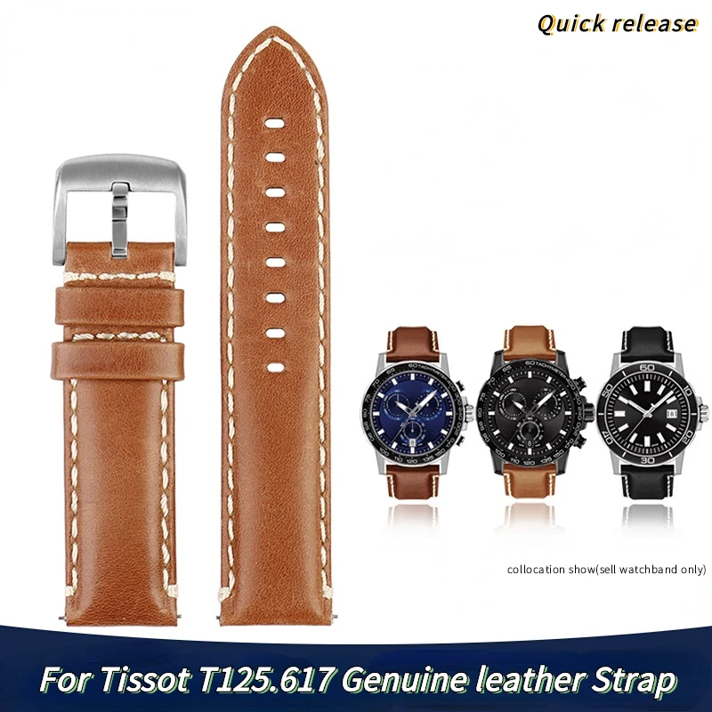 For Tissot 1853 T125 black samurai T125.617 strap Fossil Breitling citizen watchband 22mm Quick release leather men's Wrist band
For Tissot 1853 T125 black samurai T125.617 strap Fossil Breitling citizen watchband 22mm Quick release leather men's Wrist band