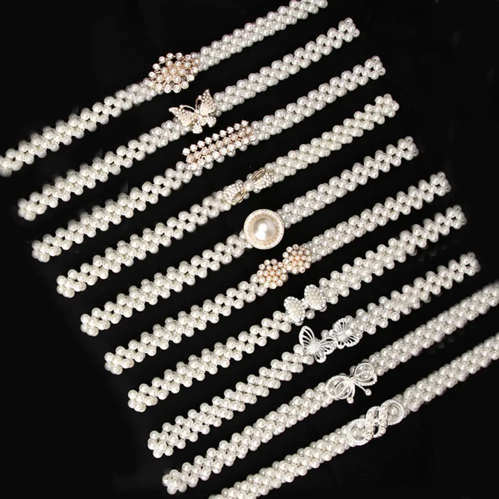 Korean New Faux Pearl Elastic Belts For Women Crystal Bow Elegant Belt Female Dress Jeans Hollow Waistband Simple Decorations
Korean New Faux Pearl Elastic Belts For Women Crystal Bow Elegant Belt Female Dress Jeans Hollow Waistband Simple Decorations