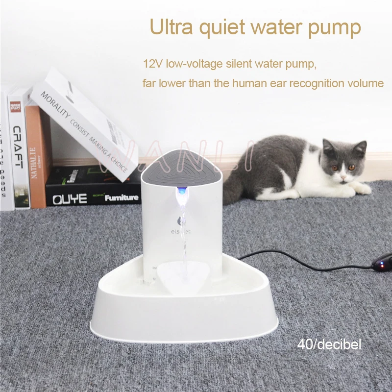 

Led Lamp Beads Pet Smart Drinking Fountain Cat, Dog, Electric Circulation, Silent water Dispenser, Four-fold filter