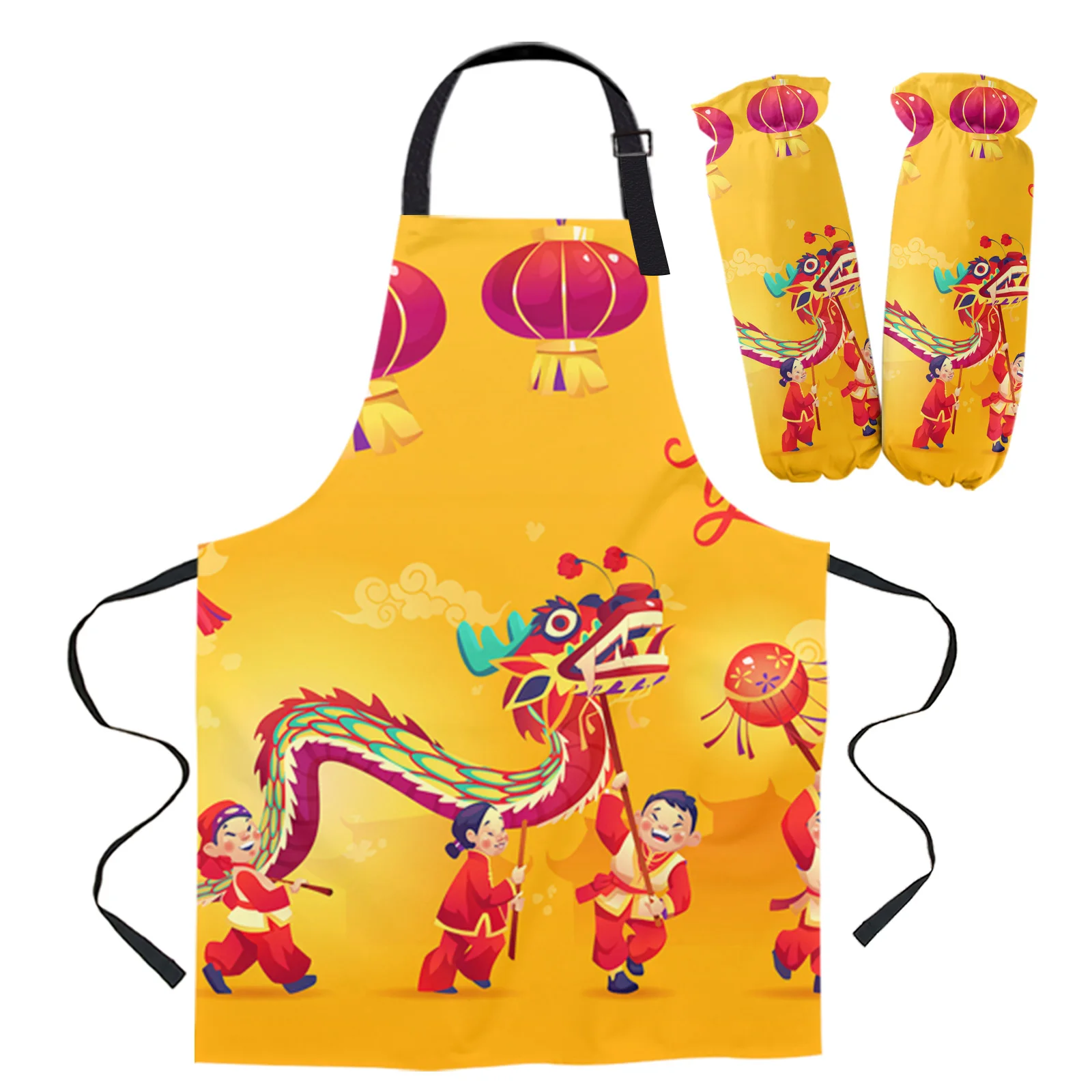 Фартук в китайском стиле с надписью Dragon Dance на новый год, кухонные принадлежности для выпечки, кухонный нагрудник для готовки, фартук с манже... 
Фартук в китайском стиле с надписью Dragon Dance на новый год, кухонные принадлежности для выпечки, кухонный нагрудник для готовки, фартук с манже...