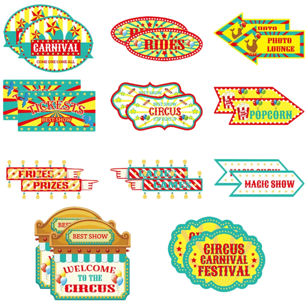 22 Pcs Party Sign Decoration Supplies Circus Theme Welcome Carnival Signs Decors Paper Decorations
22 Pcs Party Sign Decoration Supplies Circus Theme Welcome Carnival Signs Decors Paper Decorations