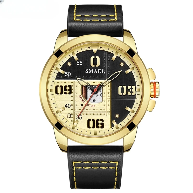 Men Quartz Movement Geometric design Dial WIth 30M Waterproof Male Clock Leather Bracelet 9168 relogio masculino
Men Quartz Movement Geometric design Dial WIth 30M Waterproof Male Clock Leather Bracelet 9168 relogio masculino