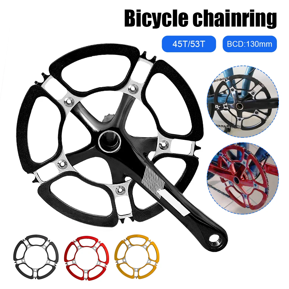 45T 53T Chain Ring Chain wheel disc 130 BCD Alloy BMX Chainring Folding Bicycle BMX Chainwheel Bike Crankset Tooth Round
45T 53T Chain Ring Chain wheel disc 130 BCD Alloy BMX Chainring Folding Bicycle BMX Chainwheel Bike Crankset Tooth Round