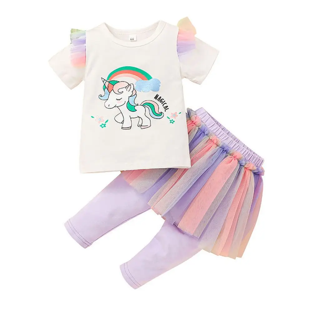 Baby Girl Summer Clothes 2022 European and American Cartoon O-neck Short Sleeved T-shirts Tops + Leggings 2PCS Infant Outfits
Baby Girl Summer Clothes 2022 European and American Cartoon O-neck Short Sleeved T-shirts Tops + Leggings 2PCS Infant Outfits