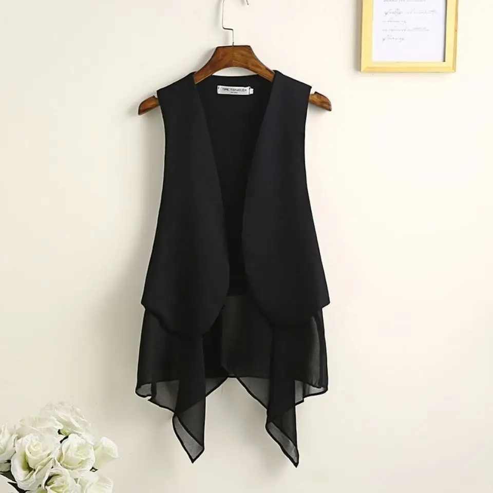 Women Simply Sleeveless White Vest Jacket Office Ladies WaistCoat Leisure Outwear Tops White Black Chiffon Vest Women's Jacket
Women Simply Sleeveless White Vest Jacket Office Ladies WaistCoat Leisure Outwear Tops White Black Chiffon Vest Women's Jacket