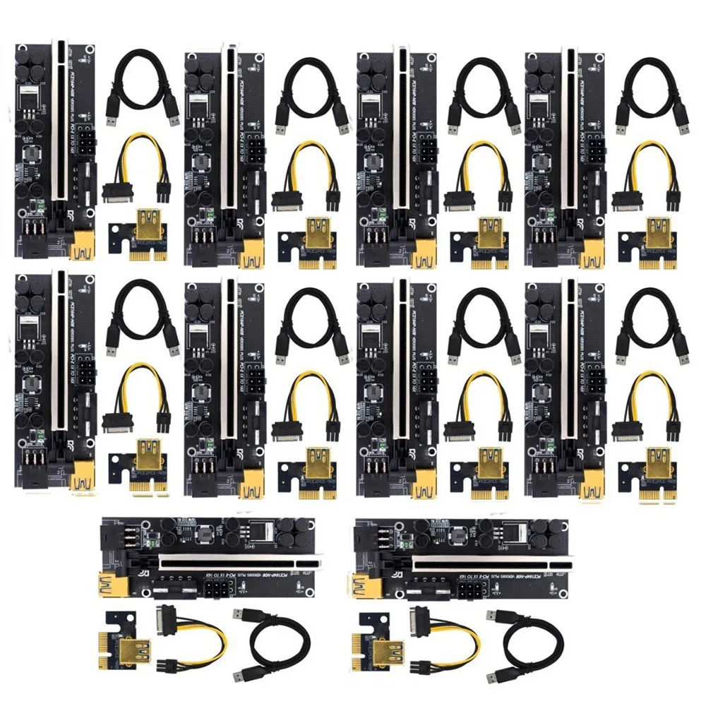 10PCS Upgraded VER009S Plus PCI-E PCIE Riser Card Ver 009S USB 3.0 SATA 15Pin to 6Pin Adapter for BTC Mining Miner,Black
10PCS Upgraded VER009S Plus PCI-E PCIE Riser Card Ver 009S USB 3.0 SATA 15Pin to 6Pin Adapter for BTC Mining Miner,Black