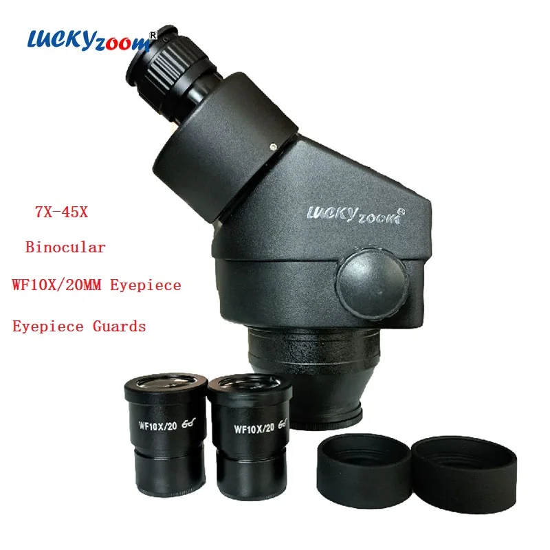 Black 7X-45X Binocular Microscope Head Professional Stereo Zoom Binocular Microscopio Soldering 76MM Mount WF10X Oculars 
Black 7X-45X Binocular Microscope Head Professional Stereo Zoom Binocular Microscopio Soldering 76MM Mount WF10X Oculars