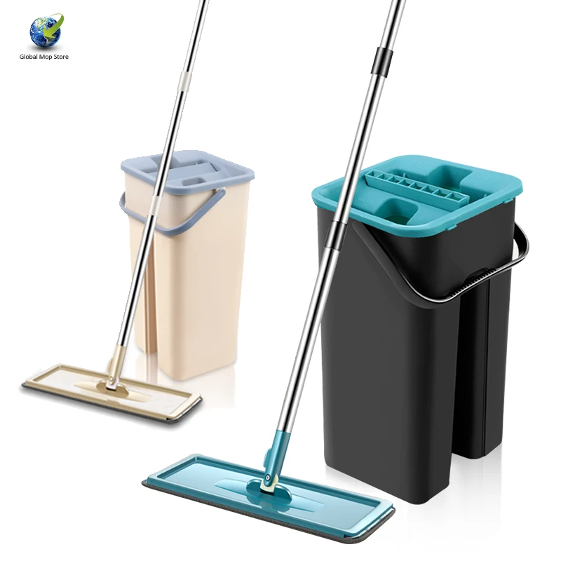 Spin Mop With Bucket Hand-free Wash Squeeze Flat Mop For Wash Floor Head 360 Rotation Wet And Dry Mops With Microfiber Pads
Spin Mop With Bucket Hand-free Wash Squeeze Flat Mop For Wash Floor Head 360 Rotation Wet And Dry Mops With Microfiber Pads