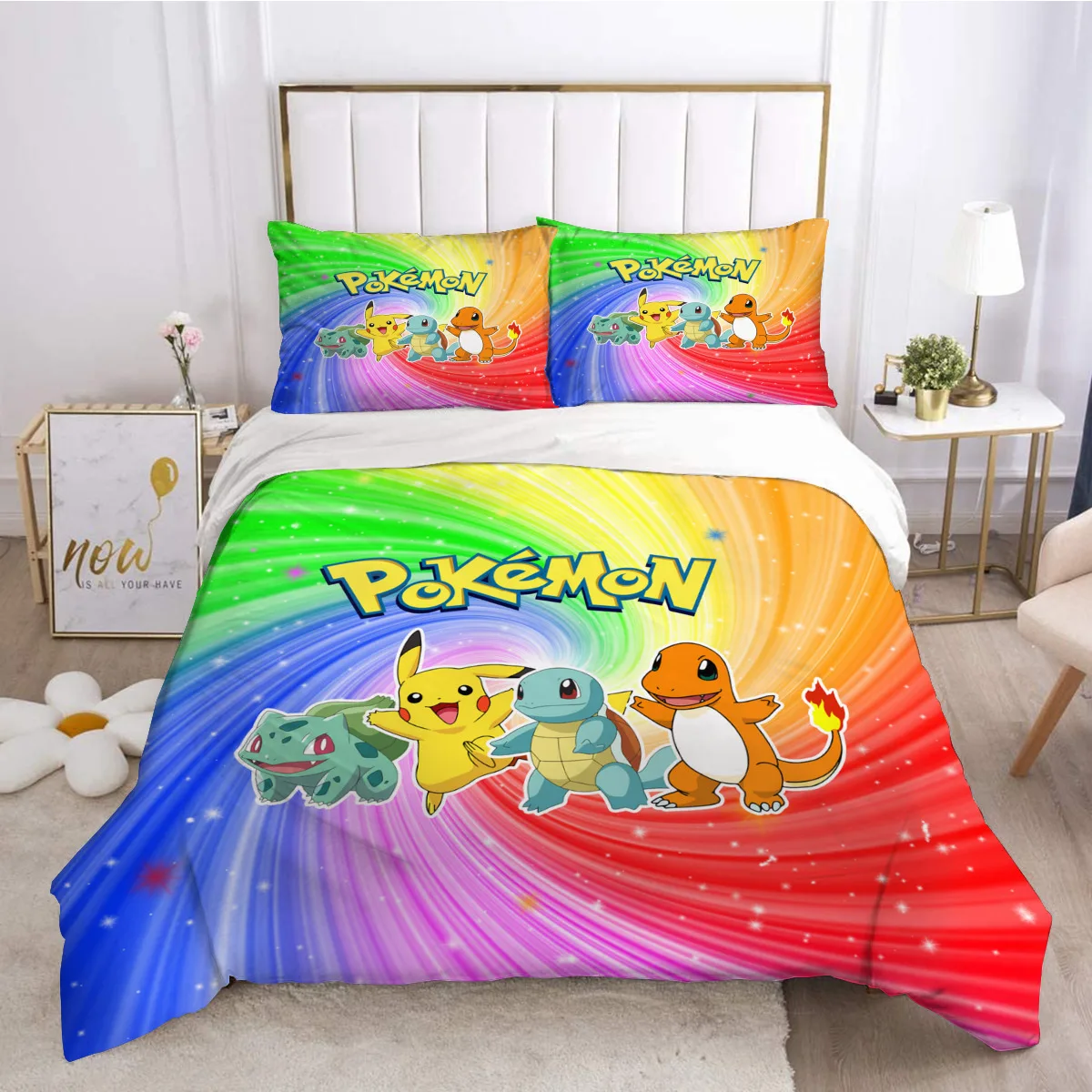 3Pcs/Set Pokemon Pikachu Bed Sheet Pillow Case High Quality Polyester 3D Digital Printing of Bedding
3Pcs/Set Pokemon Pikachu Bed Sheet Pillow Case High Quality Polyester 3D Digital Printing of Bedding