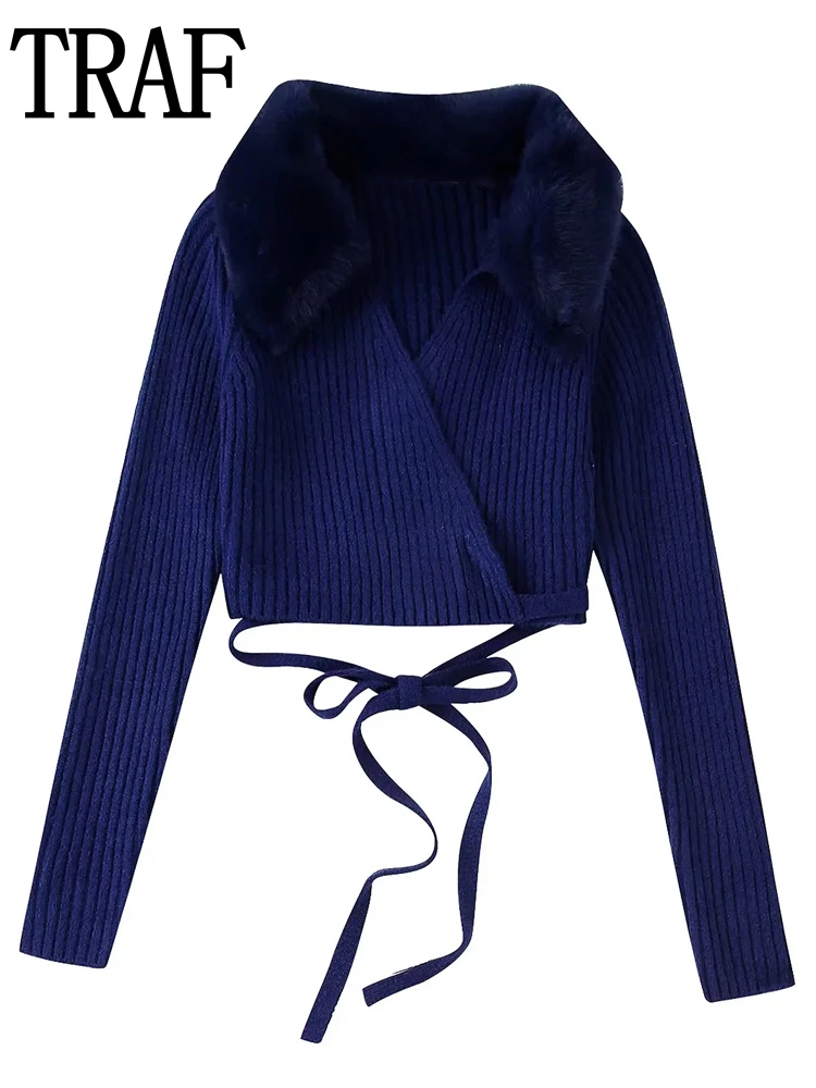 TRAF Faux Fur Cropped Cardigan Woman Blue Knitted Sweater Woman Winter 2022 Long Sleeve Knit Cardigan Female Collar Jacket Woman
TRAF Faux Fur Cropped Cardigan Woman Blue Knitted Sweater Woman Winter 2022 Long Sleeve Knit Cardigan Female Collar Jacket Woman