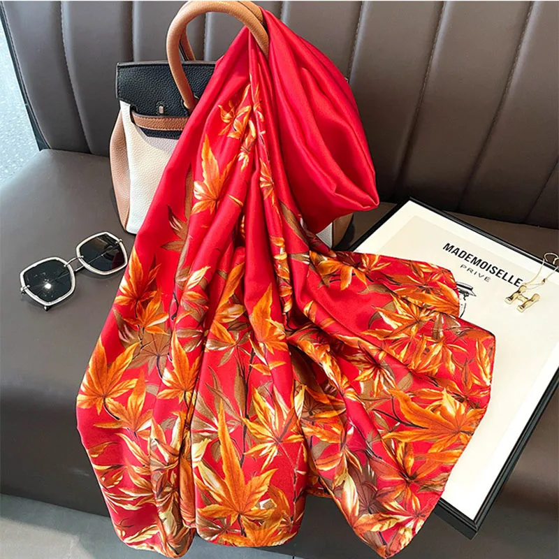 Женский Шелковый зимний шарф, роскошный дизайн, женская пляжная шаль с принтом, шарфы, модный гладкий платок, Женский хиджаб 80x180 см 
Женский Шелковый зимний шарф, роскошный дизайн, женская пляжная шаль с принтом, шарфы, модный гладкий платок, Женский хиджаб 80x180 см