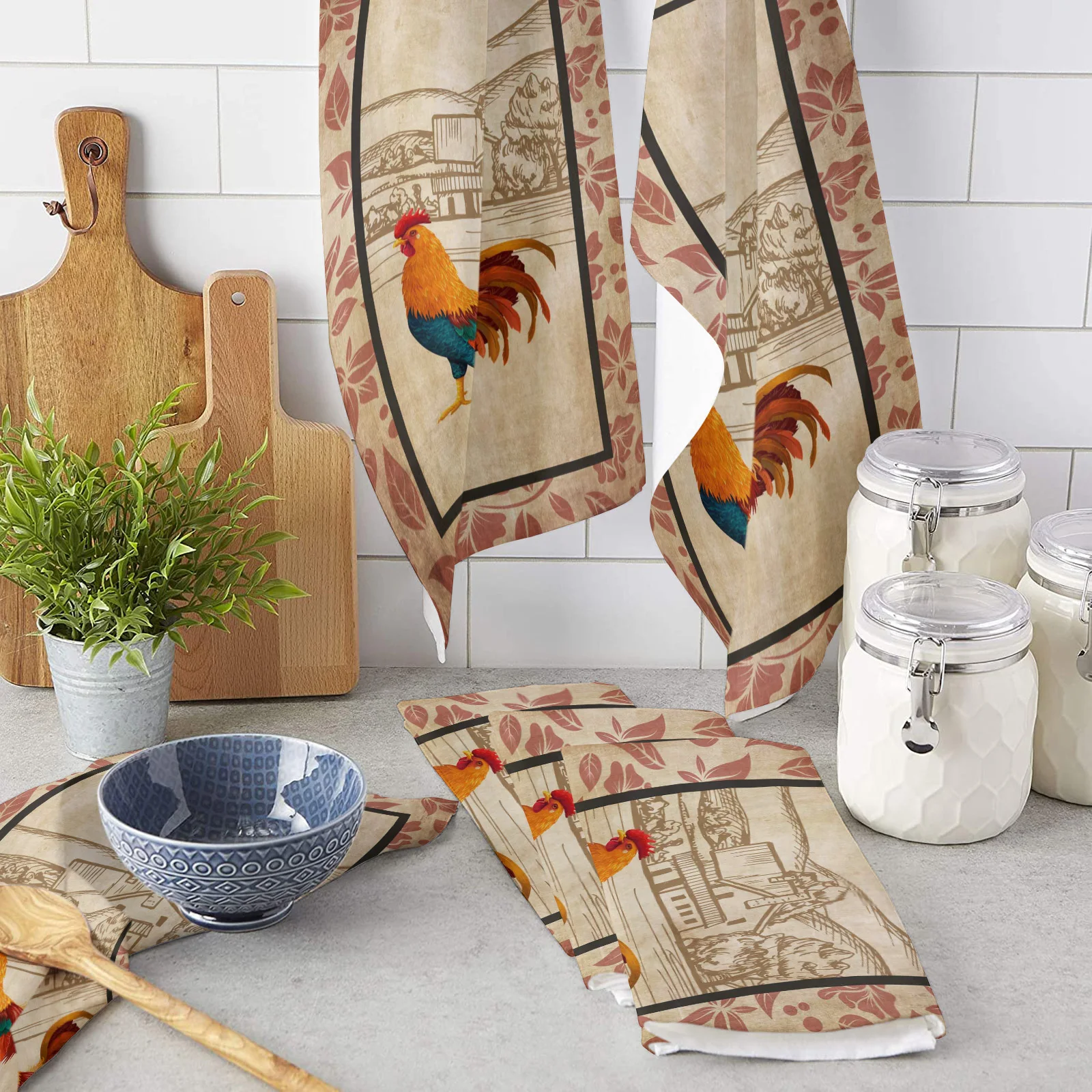 Farm Rooster Pattern Retro Kitchen Towel Cleaning Cloth Microfiber Soft Household Super Absorbent Dish Washing Cloth
Farm Rooster Pattern Retro Kitchen Towel Cleaning Cloth Microfiber Soft Household Super Absorbent Dish Washing Cloth