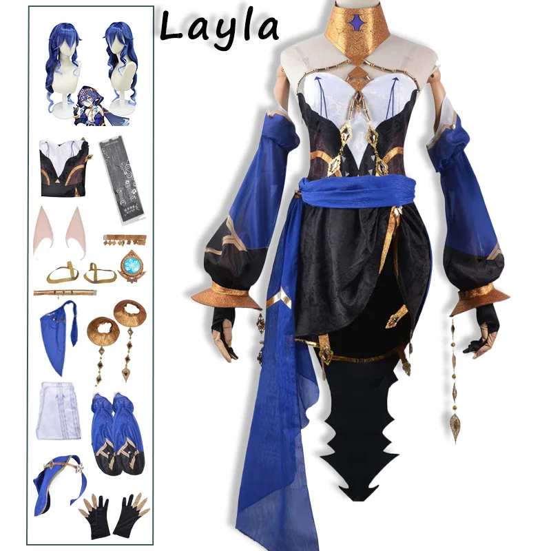 Layla Cosplay Genshin Impact Costumes Headwear Women Exotic Dancers Costume Stockings Wig for Anime Cosplay Comic Cn Uniform
Layla Cosplay Genshin Impact Costumes Headwear Women Exotic Dancers Costume Stockings Wig for Anime Cosplay Comic Cn Uniform