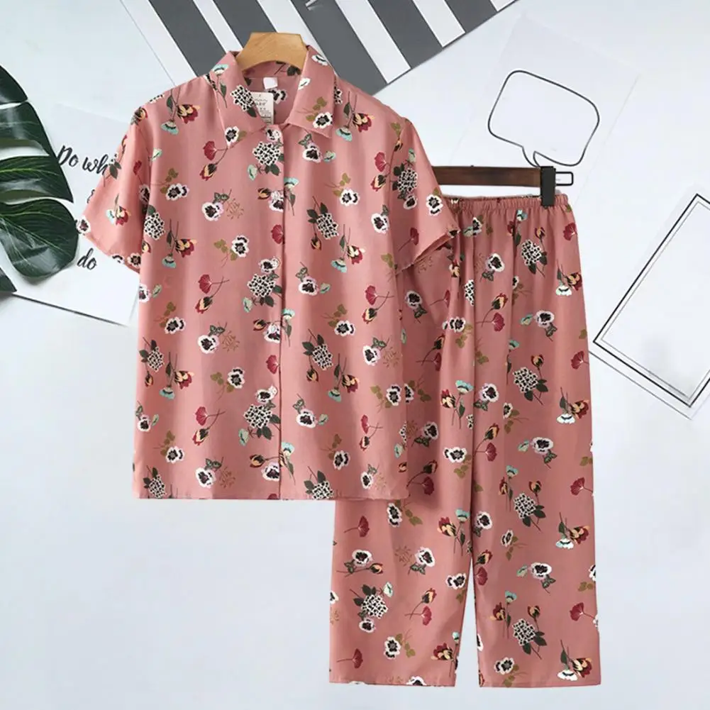 2Pcs/Set Trendy Loose Outfit Lapel Quick Drying Leisure Tracksuit Mid-aged Mother Floral Print Shirt Loose Pants
2Pcs/Set Trendy Loose Outfit Lapel Quick Drying Leisure Tracksuit Mid-aged Mother Floral Print Shirt Loose Pants
