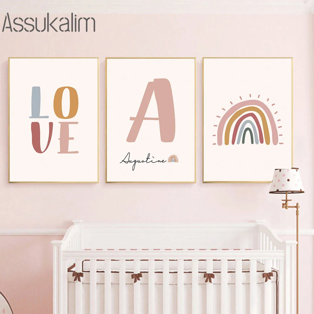 Custom Name Posters Rainbow Art Poster Pink Wall Art Prints Nursery Wall Painting Nordic Wall Pictures Baby Girl Bedroom Decor
Custom Name Posters Rainbow Art Poster Pink Wall Art Prints Nursery Wall Painting Nordic Wall Pictures Baby Girl Bedroom Decor