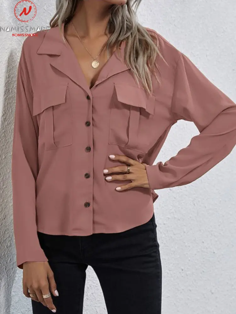 England Style Women Solid Color Shirts Single-Breasted Design Pocket Decor Turn-down Collar Long Sleeve Casual Cardigan Top
England Style Women Solid Color Shirts Single-Breasted Design Pocket Decor Turn-down Collar Long Sleeve Casual Cardigan Top
