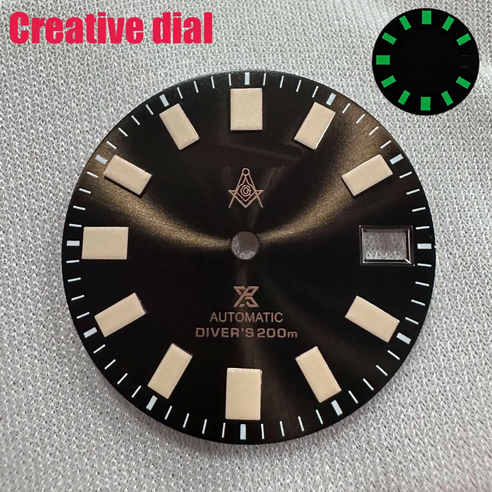 S Customized creative icon 28.5MM dial, suitable for SKX007 NH35/NH36/miyoda8215/2836/7S26 movement modification dial
S Customized creative icon 28.5MM dial, suitable for SKX007 NH35/NH36/miyoda8215/2836/7S26 movement modification dial