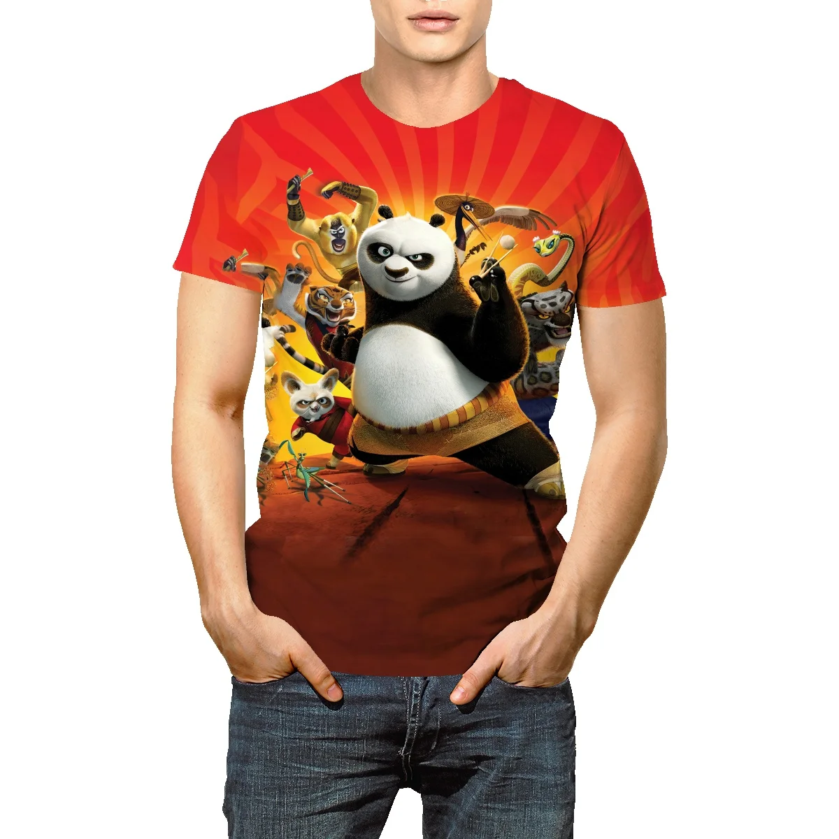 Kung Fu Panda short-sleeved T-shirt men and women couples wear trendy loose clothes summer panda tide brand men's soil T-shirt
Kung Fu Panda short-sleeved T-shirt men and women couples wear trendy loose clothes summer panda tide brand men's soil T-shirt