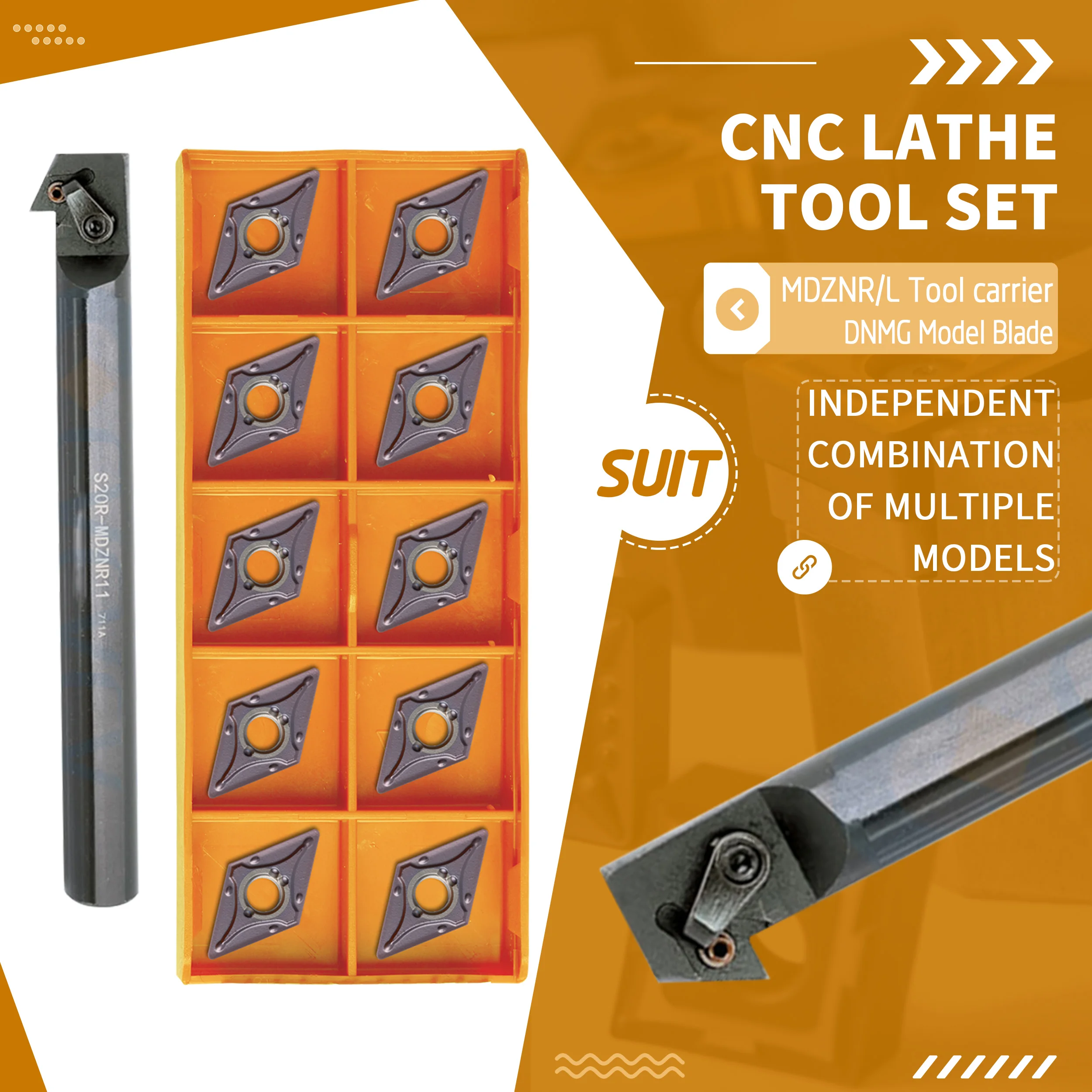 S25S-MDZNR15 MDZNL15 Machine CNC Internal Turning Tools Holder +10Pcs DNMG Lathe Carbide Inserts High Performance Durable Sturdy
S25S-MDZNR15 MDZNL15 Machine CNC Internal Turning Tools Holder +10Pcs DNMG Lathe Carbide Inserts High Performance Durable Sturdy