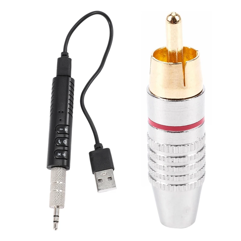 1 Set RCA Male Plug Adapter, Audio Phono Solder Connector & 1 Set Music Audio Receiver Adapter Car AUX Kit
1 Set RCA Male Plug Adapter, Audio Phono Solder Connector & 1 Set Music Audio Receiver Adapter Car AUX Kit