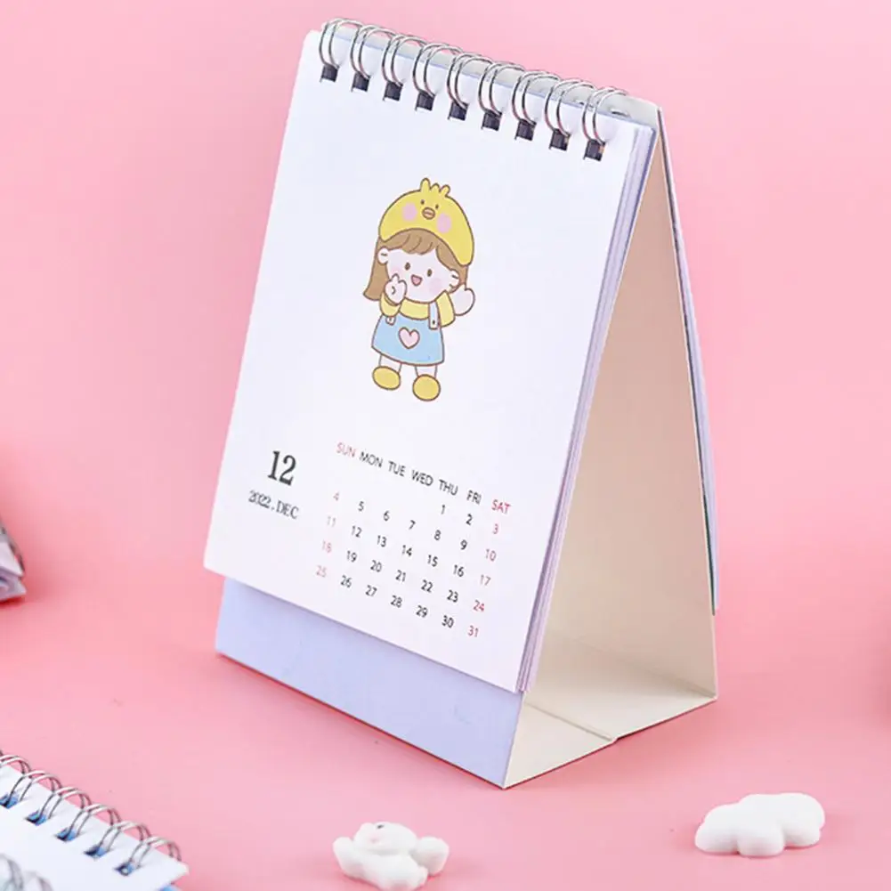 

Exquisite Patterns Attractive Record Date 2023 Cartoon Rabbit Mini Desk Calendar Decor Calendar Ornament for Household