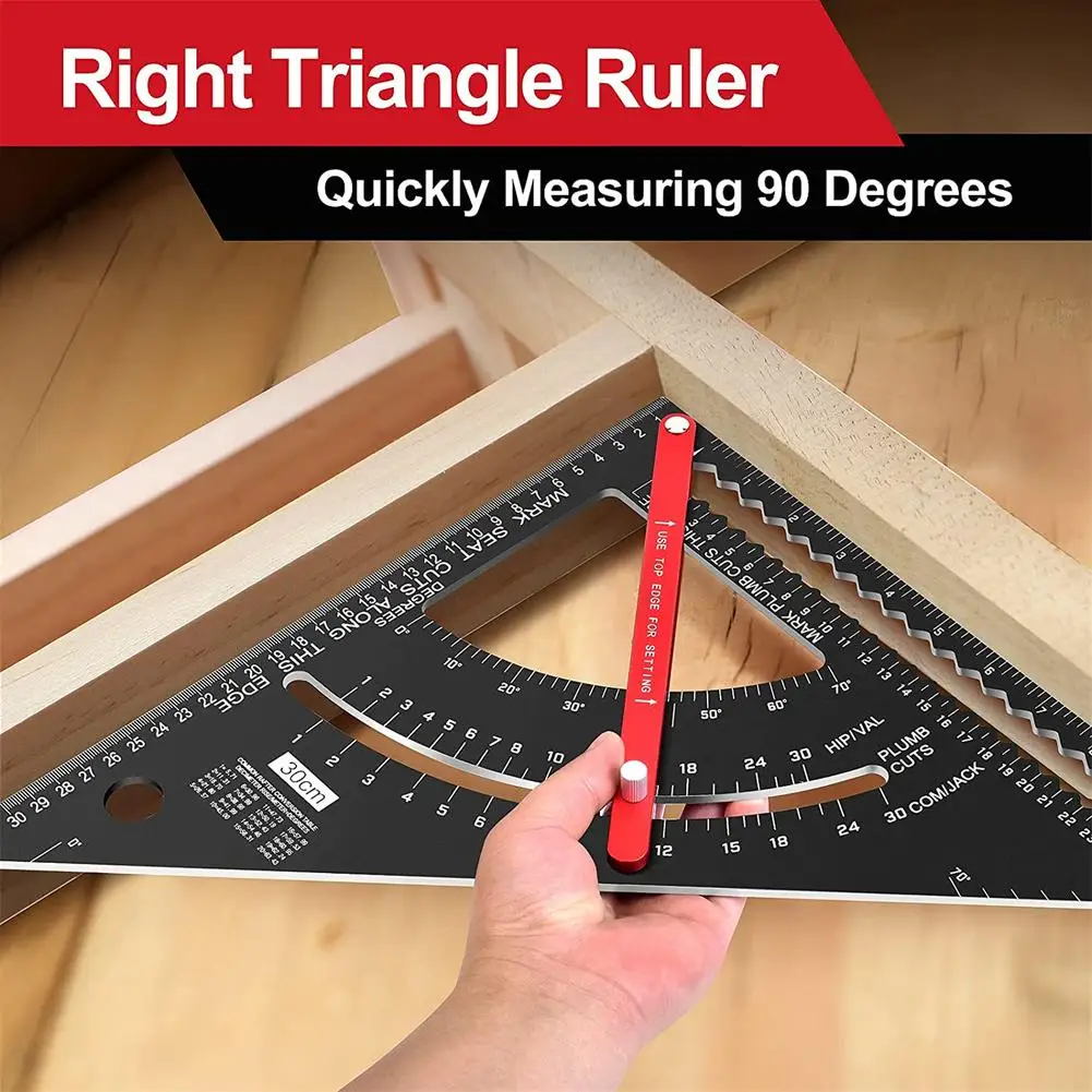 7/12 Inch Carpentry Triangle Ruler Adjustable Multi Function Carpenter Layout Square Woodworking Tools Protractor Measuring
7/12 Inch Carpentry Triangle Ruler Adjustable Multi Function Carpenter Layout Square Woodworking Tools Protractor Measuring