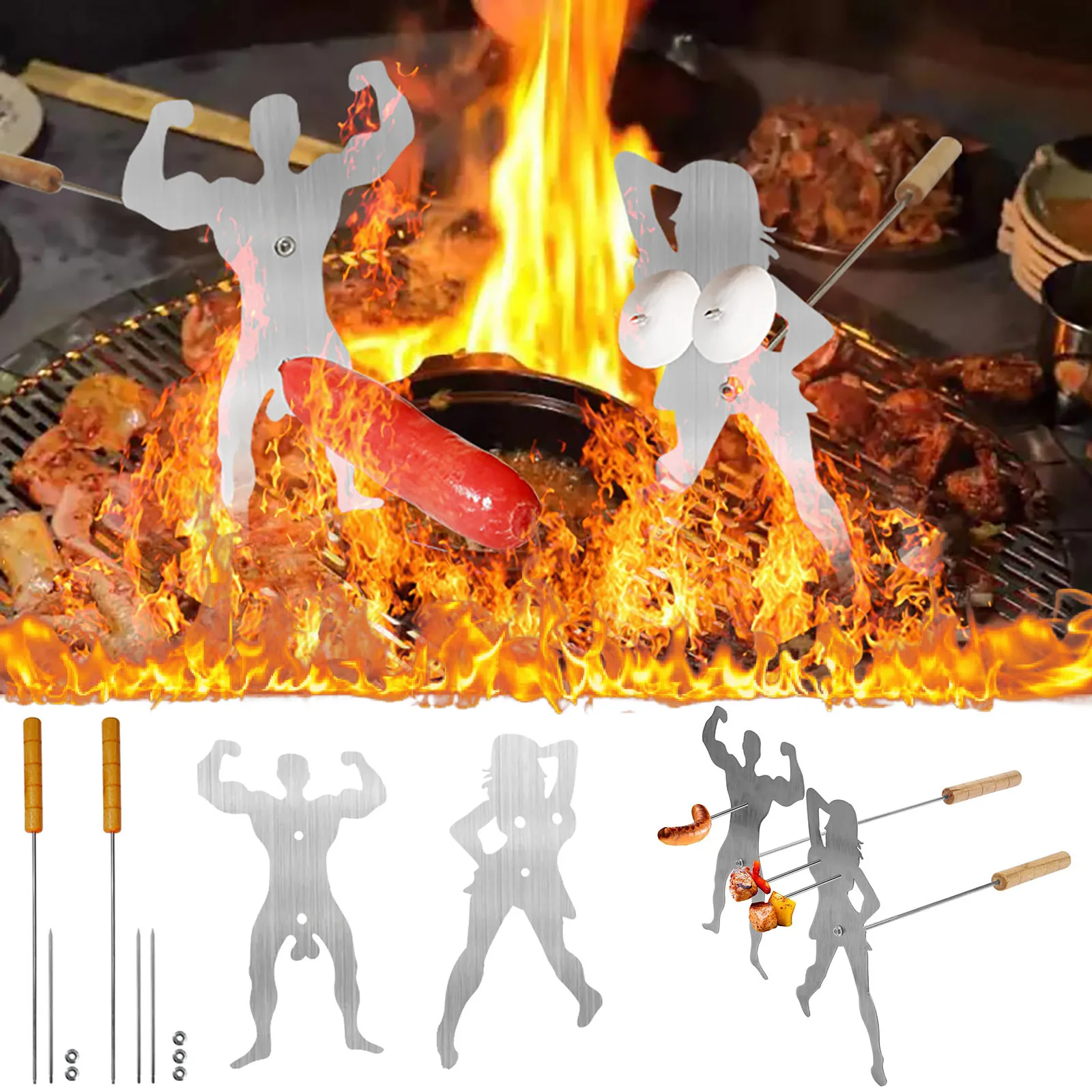 1 Set Outdoor Barbecue Hot Dog BBQ Fork Funny Muscle Model Men And Women Stainless Steel Campfires Bars Skewers Dropshipping
1 Set Outdoor Barbecue Hot Dog BBQ Fork Funny Muscle Model Men And Women Stainless Steel Campfires Bars Skewers Dropshipping
