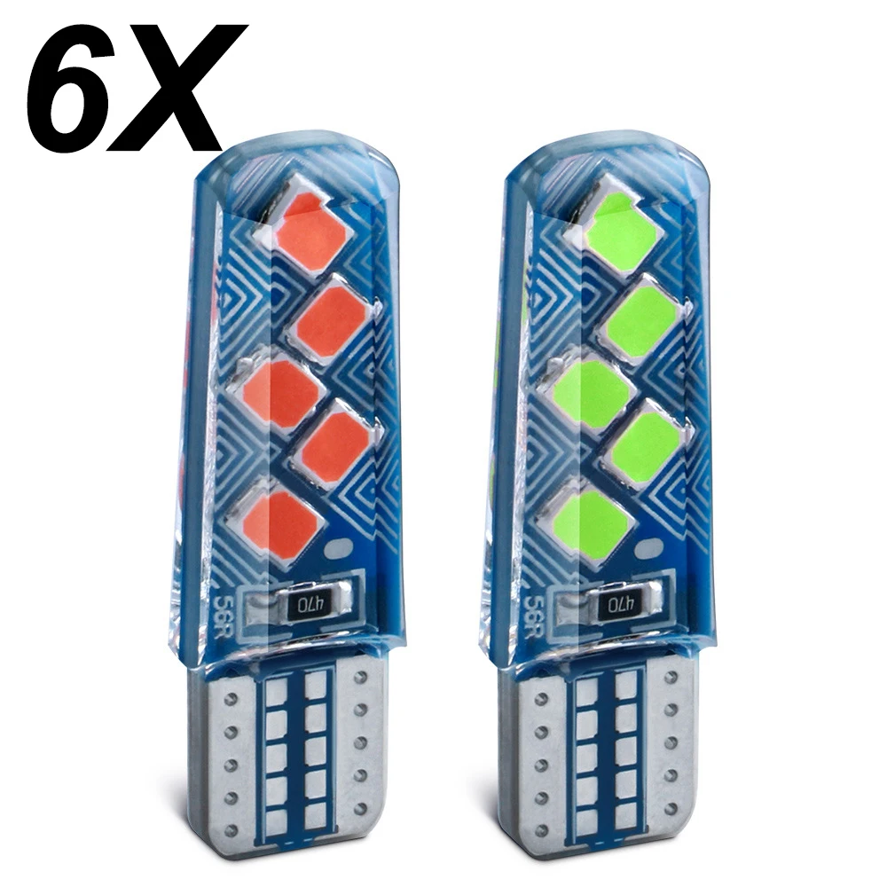 6Pcs 12V T10 3030 10Smd Led Auto Interior Bulb White Led Car Side Wedge Light Bulbs License Lamp Ice Blue Yellow Red 6000K
6Pcs 12V T10 3030 10Smd Led Auto Interior Bulb White Led Car Side Wedge Light Bulbs License Lamp Ice Blue Yellow Red 6000K