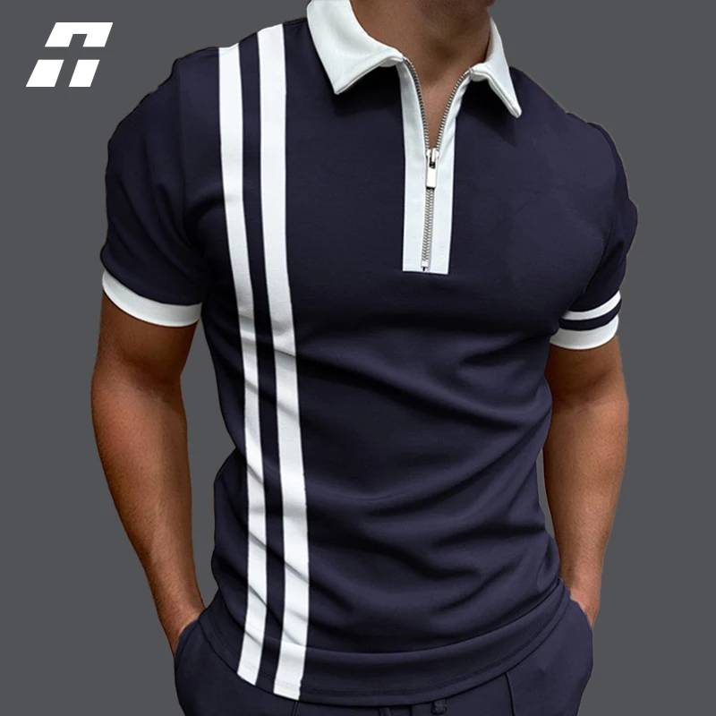 New Men Polo Shirts 2022 Summer High Quality Casual Daily Short Sleeve Striped Men's Shirts Turn-Down Collar Zippers Tees Men
New Men Polo Shirts 2022 Summer High Quality Casual Daily Short Sleeve Striped Men's Shirts Turn-Down Collar Zippers Tees Men