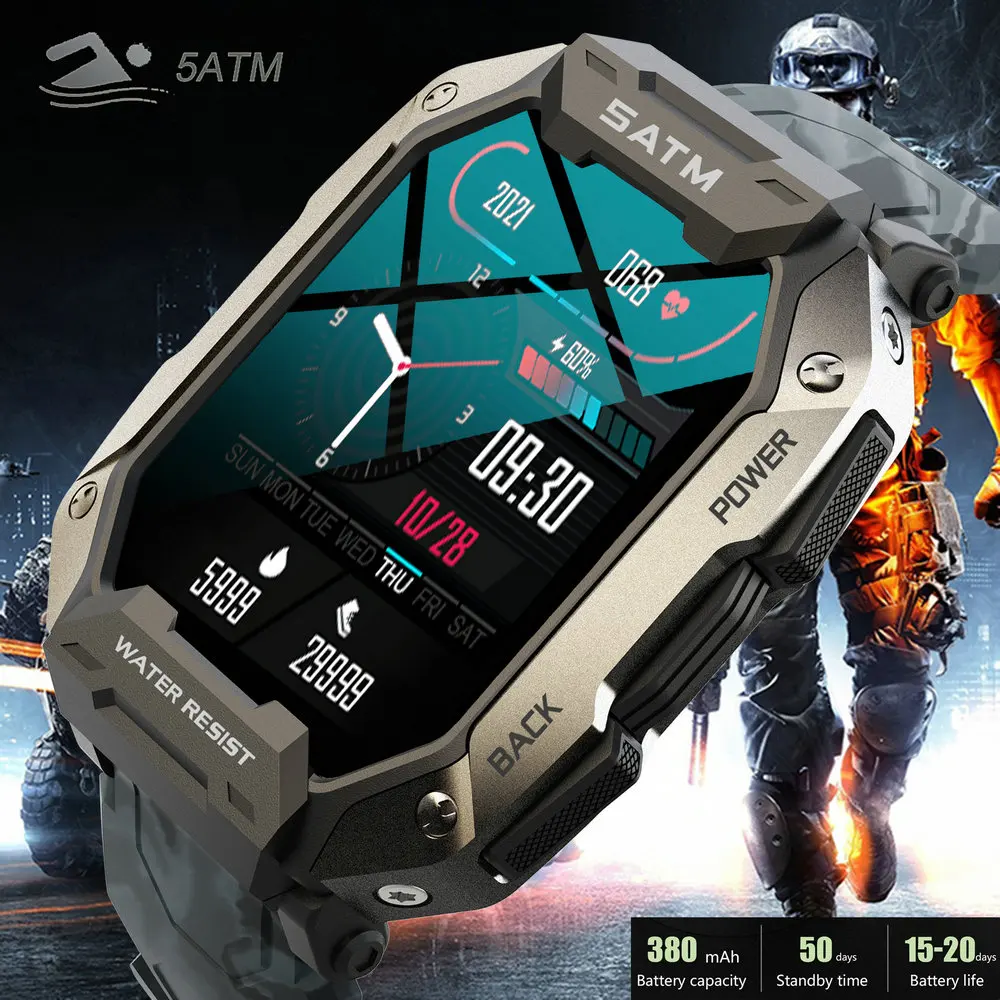 2023 Military Smart Watch Men Waterproof Heart Rate Blood Oxygen Satm Smartwatch Monitor Fitness Tracker Sport Army Outdoor
2023 Military Smart Watch Men Waterproof Heart Rate Blood Oxygen Satm Smartwatch Monitor Fitness Tracker Sport Army Outdoor