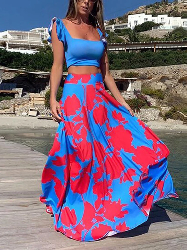 2023 Summer New Women's Sleeveless Sexy Dress Fashion Print Skirt Sets Bohemian Beachwear Two Piece Sets Womens Outifits Dresses
2023 Summer New Women's Sleeveless Sexy Dress Fashion Print Skirt Sets Bohemian Beachwear Two Piece Sets Womens Outifits Dresses