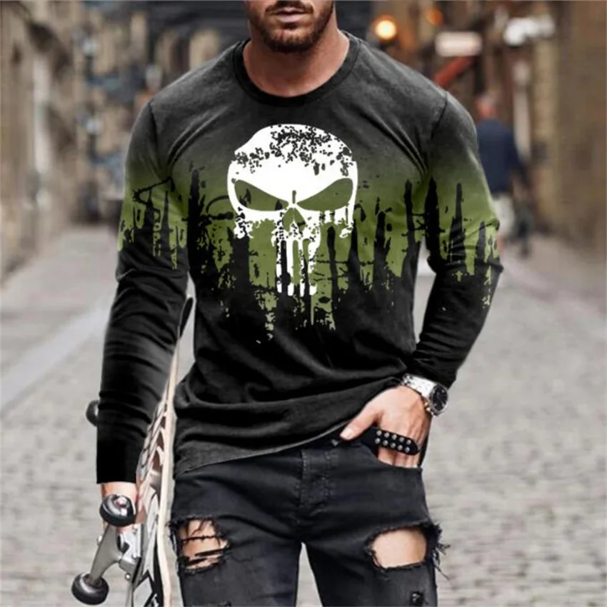 Vintage Skulls 3D Print Men's T Shirts Spring Summer Imitation Cotton Crew Neck Loose Long Sleeve Skeleton Tops T-shirts For Men
Vintage Skulls 3D Print Men's T Shirts Spring Summer Imitation Cotton Crew Neck Loose Long Sleeve Skeleton Tops T-shirts For Men
