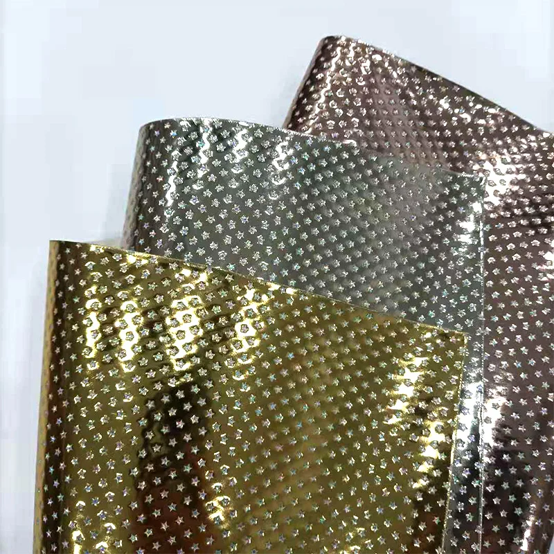 XHT Star Embossed Gold/Silver PU Mirror Reflective Faux Leather Fabric Sheet for Making Shoe/Bag/Decoration/Craft/30*135CM
XHT Star Embossed Gold/Silver PU Mirror Reflective Faux Leather Fabric Sheet for Making Shoe/Bag/Decoration/Craft/30*135CM