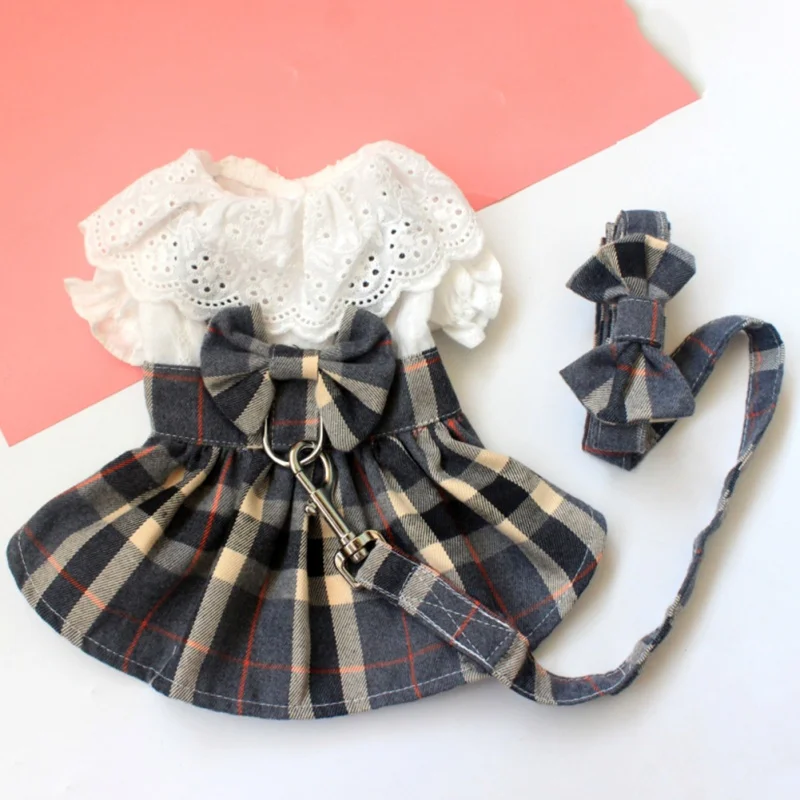 Dog Clothes Dog Dress Plaid Skirt With Big Bowknot Pet Harness With Leash Set For Girls Small Medium Chihuahua Dog Clothing
Dog Clothes Dog Dress Plaid Skirt With Big Bowknot Pet Harness With Leash Set For Girls Small Medium Chihuahua Dog Clothing