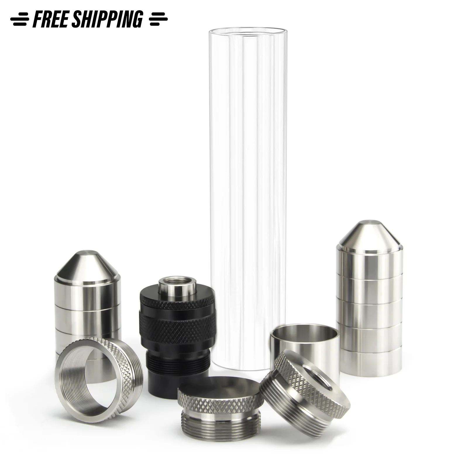 1.45"OD 7"L Titanium Solvent Tube 9x CNC SS Cups 5/8x24+M34x1.25 to 1-3/16x24 Adapter + 1/2x28,.578x28,9/16x24,13.5x1LH Booster
1.45"OD 7"L Titanium Solvent Tube 9x CNC SS Cups 5/8x24+M34x1.25 to 1-3/16x24 Adapter + 1/2x28,.578x28,9/16x24,13.5x1LH Booster