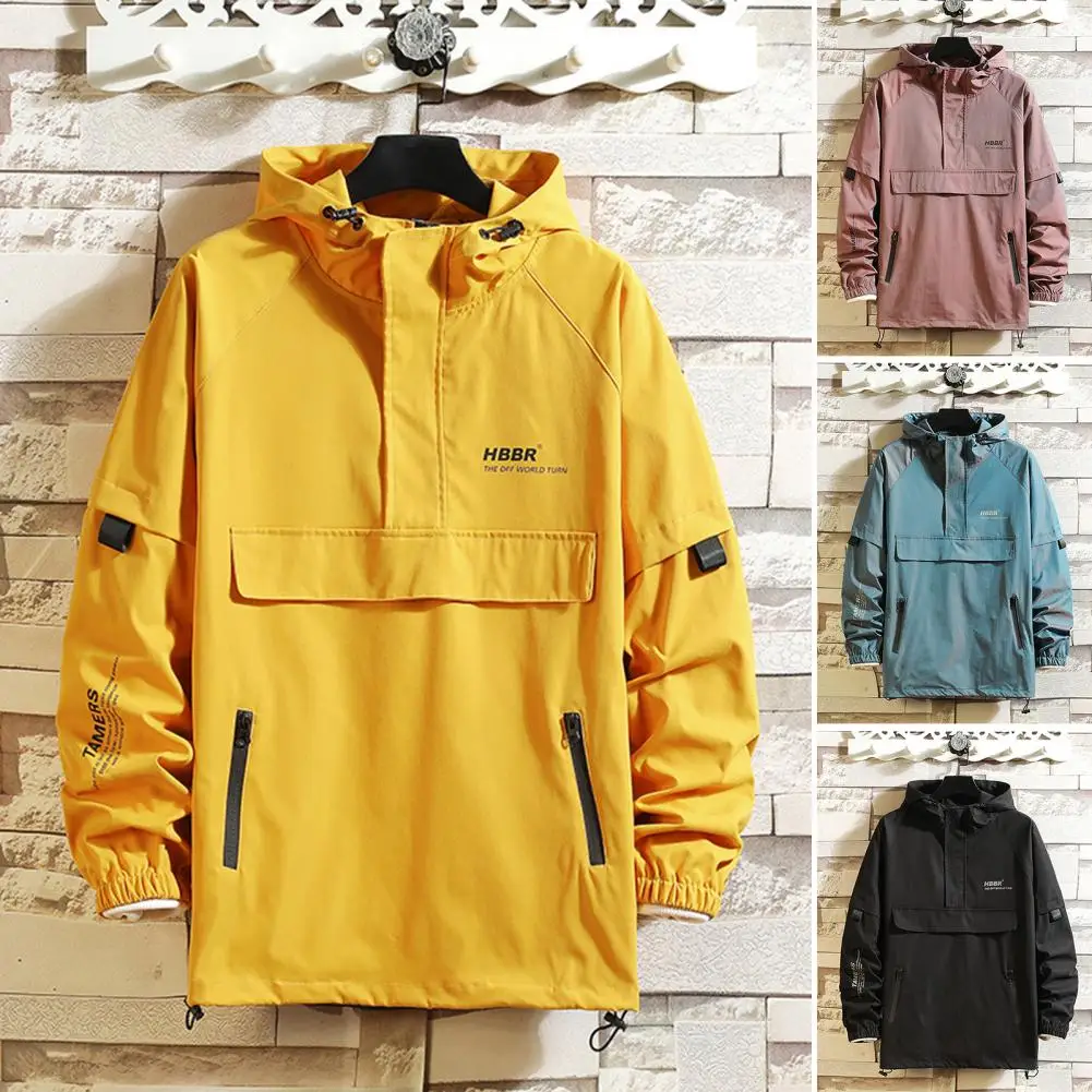 Men Hoodie Solid Hooded with Hat Drawstring Long Sleeves Multi Pockets Elastic Cuff Half Zipper Autumn Sweatshirt Men Clothes 
Men Hoodie Solid Hooded with Hat Drawstring Long Sleeves Multi Pockets Elastic Cuff Half Zipper Autumn Sweatshirt Men Clothes