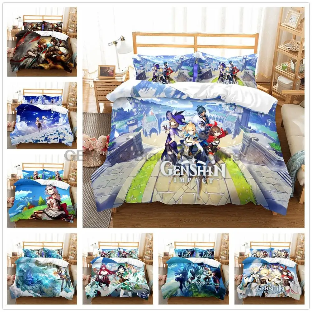 Anime Game Genshin Impact Bedding Set Kawaii Loli Girl Duvet Cover 3D Print Japan Cartoon Bed Quilt Cover Pillowcase No Sheets
Anime Game Genshin Impact Bedding Set Kawaii Loli Girl Duvet Cover 3D Print Japan Cartoon Bed Quilt Cover Pillowcase No Sheets