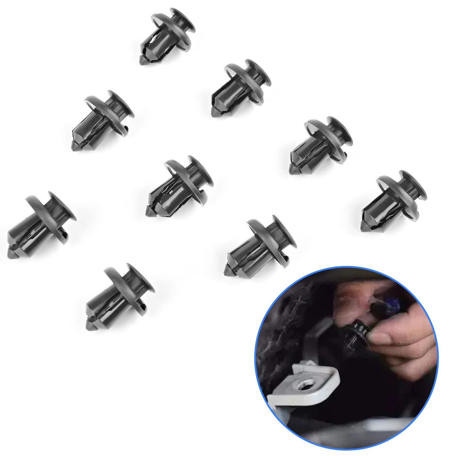 50 шт., фиксаторы для бампера, 10 мм 
50 шт., фиксаторы для бампера, 10 мм