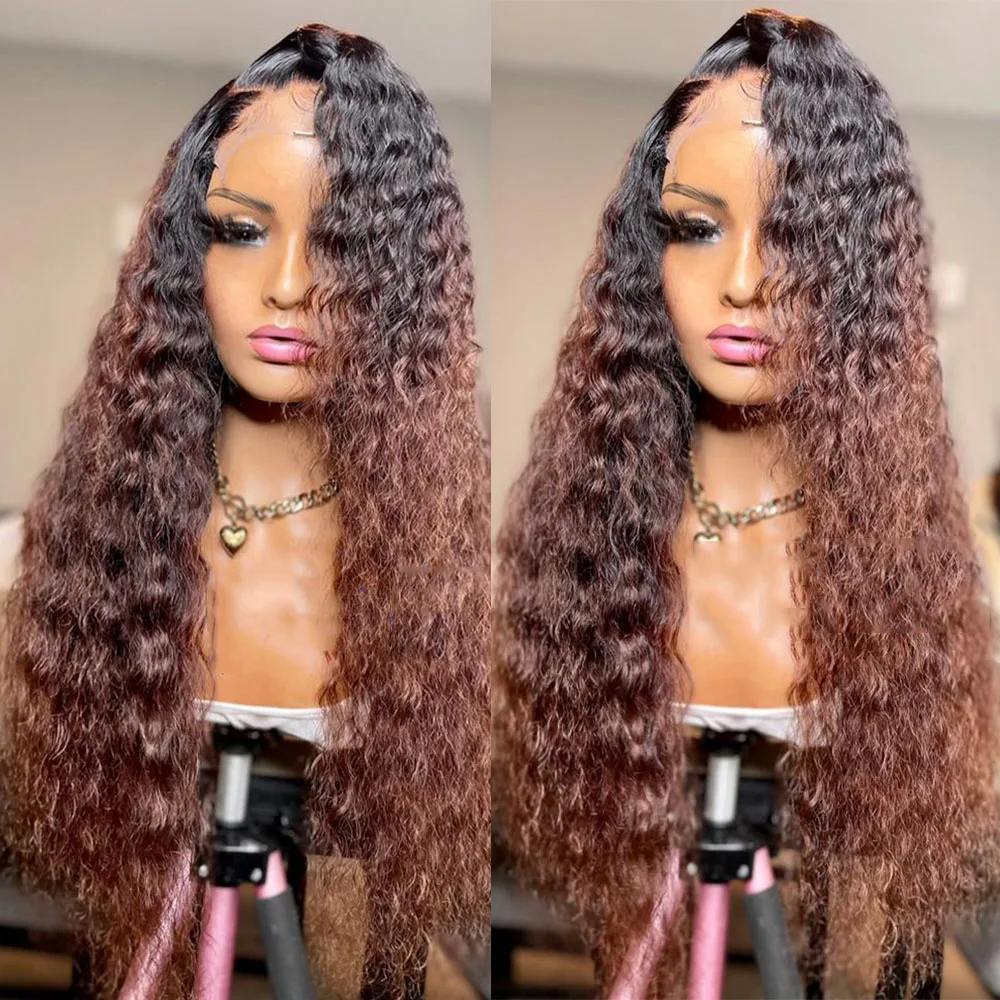 360 Lace Frontal Ombre Dark Brown 1B30 Deep Curly Pre Plucked 100% Brazilian Remy Human Hair Wigs Glueless 13x6 Lace Front Wig
360 Lace Frontal Ombre Dark Brown 1B30 Deep Curly Pre Plucked 100% Brazilian Remy Human Hair Wigs Glueless 13x6 Lace Front Wig