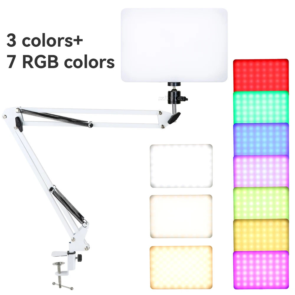RGB Photo Studio Lamp LED Video Light Panel With Long Arm Stand Dimmable Photography Lighting Kit EU Plug For Shoot Live Stream
RGB Photo Studio Lamp LED Video Light Panel With Long Arm Stand Dimmable Photography Lighting Kit EU Plug For Shoot Live Stream