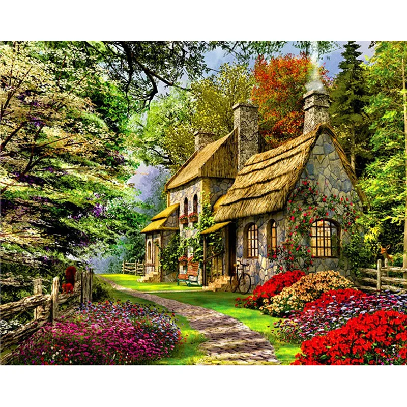 40*50CM Spring House DIY Numbers Frame Painting Modern Wall Art Picture Unique Gift For Home Decor
40*50CM Spring House DIY Numbers Frame Painting Modern Wall Art Picture Unique Gift For Home Decor
