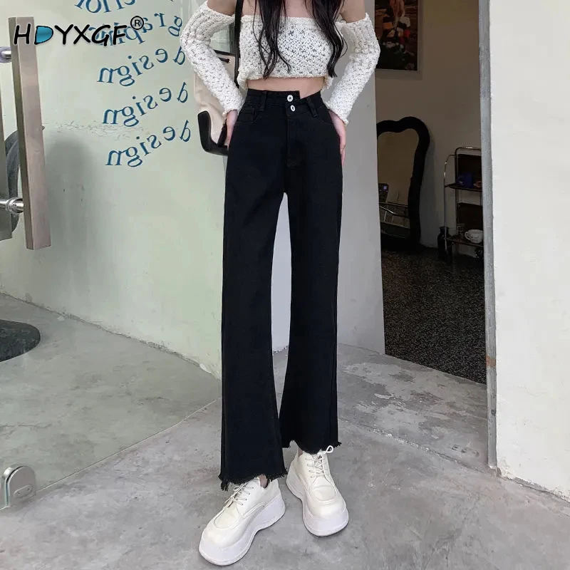 Women Jeans Spring Autumn Skinny Two Buttons High Waist Wide Leg Pants Vintage Straight Pants Streetwear Korean Fashion Trousers
Women Jeans Spring Autumn Skinny Two Buttons High Waist Wide Leg Pants Vintage Straight Pants Streetwear Korean Fashion Trousers