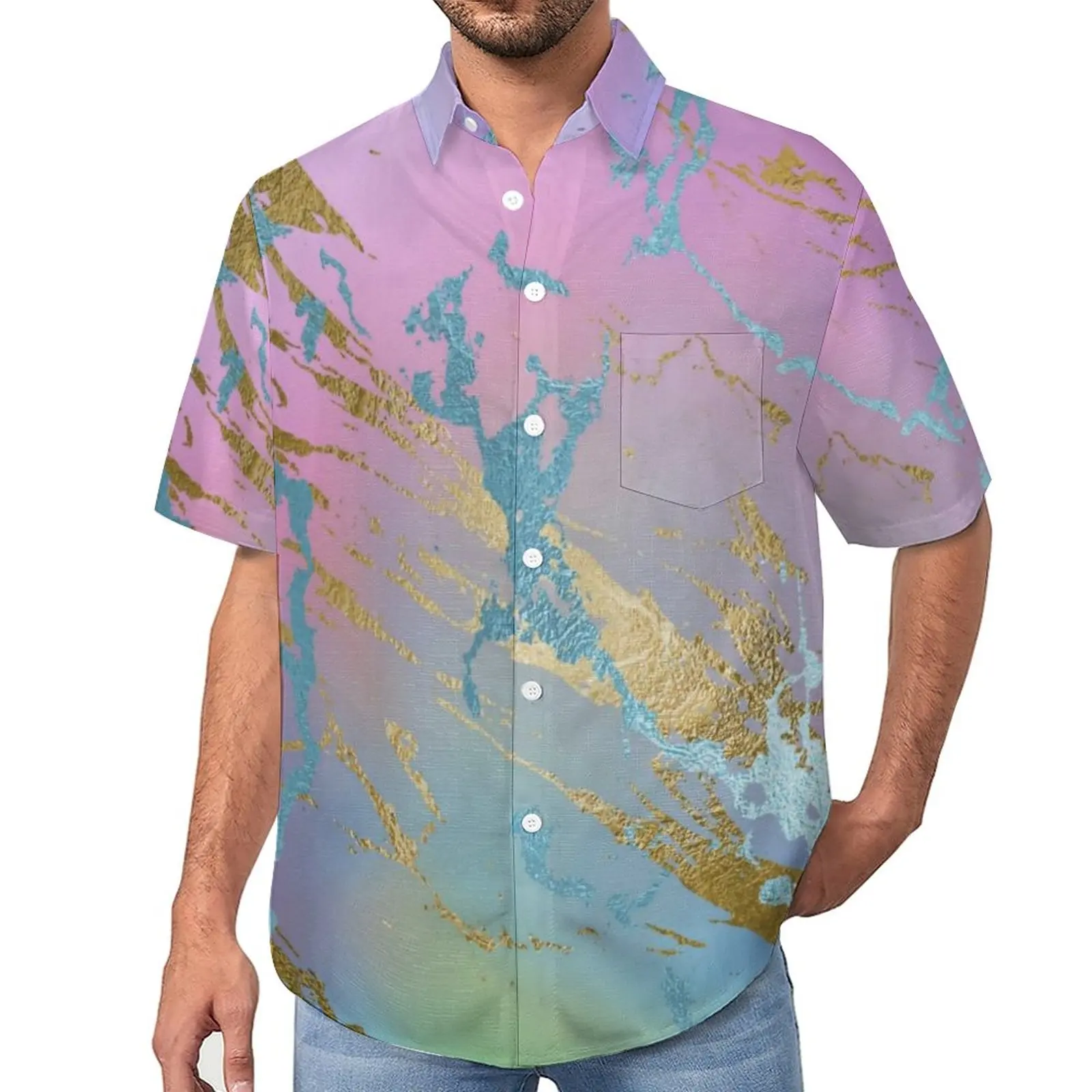 Ombre Watercolor Casual Shirts Pastel Marble Print Beach Shirt Hawaii Streetwear Blouses Man Pattern Plus Size
Ombre Watercolor Casual Shirts Pastel Marble Print Beach Shirt Hawaii Streetwear Blouses Man Pattern Plus Size