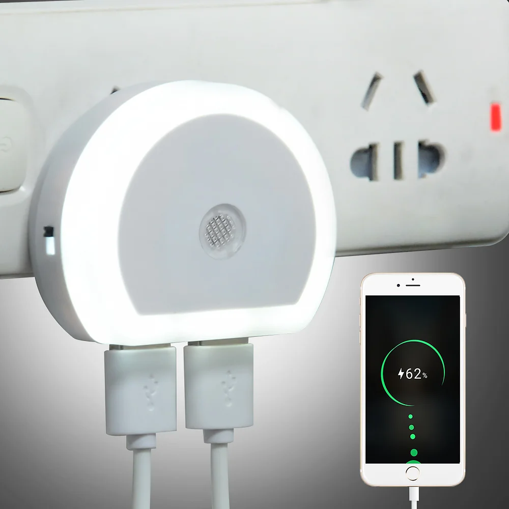 Светодиодный ночник с двойным USB-разъемом для зарядного устройства, настенный светильник с датчиком От заката до рассвета, стандартное зазе...
Светодиодный ночник с двойным USB-разъемом для зарядного устройства, настенный светильник с датчиком От заката до рассвета, стандартное зазе...