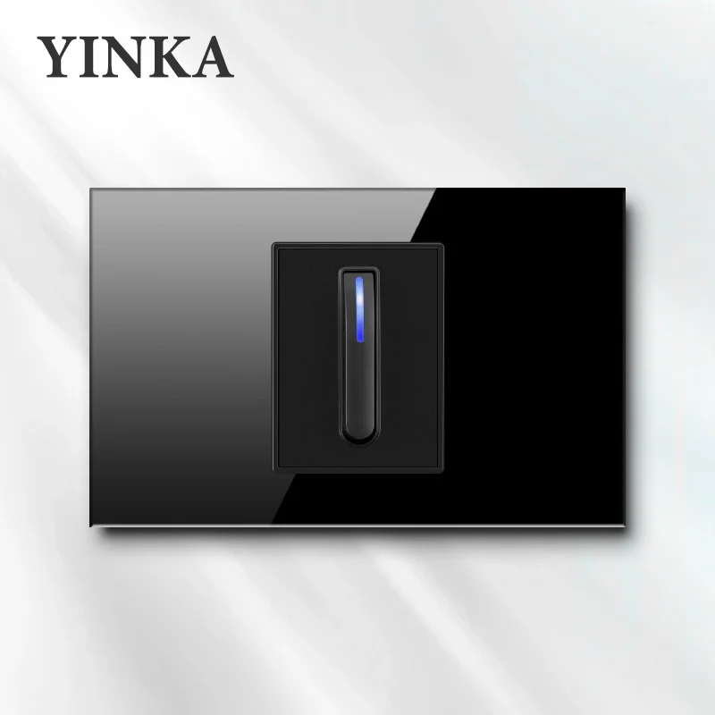 YINKA Black Piano Keys Universal Wall Light Switch Tempered Glass Panel Push Button Switch LED Indicator AC110V-250V 118mm*72mm
YINKA Black Piano Keys Universal Wall Light Switch Tempered Glass Panel Push Button Switch LED Indicator AC110V-250V 118mm*72mm